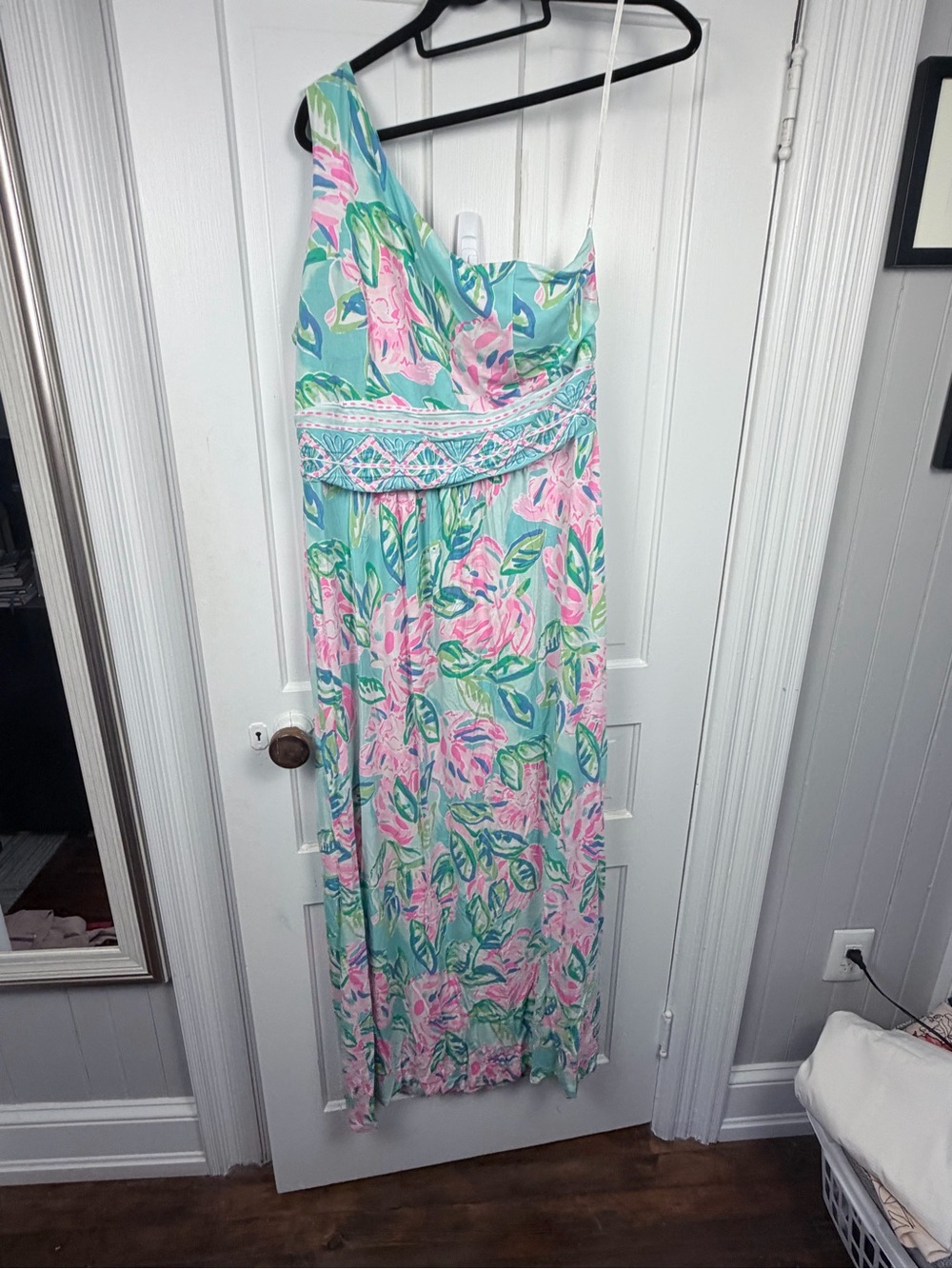 Lilly Pulitzer Tropical Print Maxi Dress in Mint, Pink & Blue